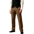 thumbnail image 6 of Stamzod Mens Dress Pants Business Casual Straight Leg Trousers Wrinkle Free Flat Front Stretch Pants with Pocket Coffee-8 XL, 6 of 8