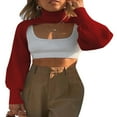 thumbnail image 2 of Pull-over Femme Pull à Col Haut Manches Longues Pull en Maille, 2 of 3