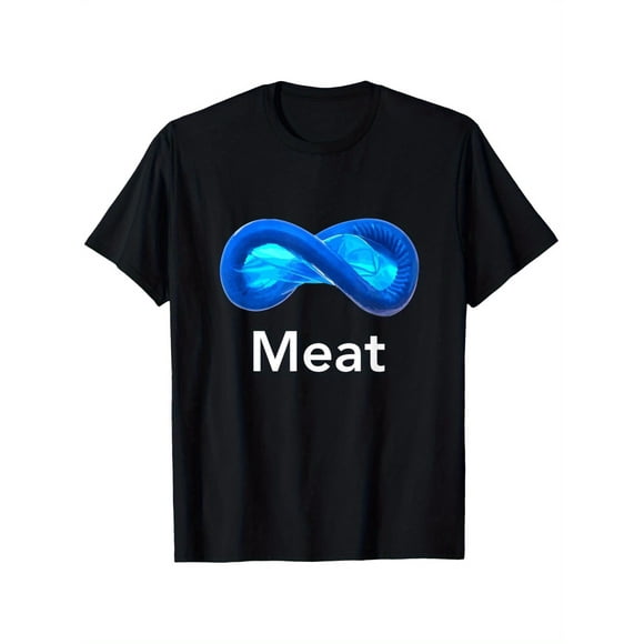 T-shirt Graphique pour Hommes avec Mème " Meat Verse", Design Amusant pour Amateurs de Viande avec Texte "Meat" Audacieux et Boucle Infinie