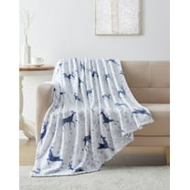 Kate Aurora Holiday Classics Christmas Snowflakes & Reindeer Oversized Ultra Plush Oversized Hypoallergenic Accent Throw Blanket - 50 In. W X 70 In. L