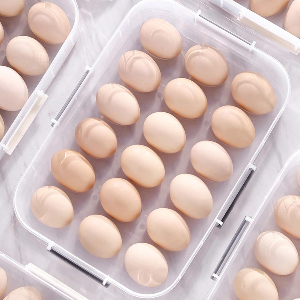 Stackable Egg Storage Container with Lid 2-Layer Plastic Holder, Leak-Proof Design with Handle and Secure Lock for Refrigerator Organization Holds Up to 36 Eggs