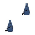 thumbnail image 1 of Qarigey Riñonera impermeable de tela para hombre, bandolera multifuncional y resistente al desgarro, riñonera azul Azul 2Conjunto, 1 of 6