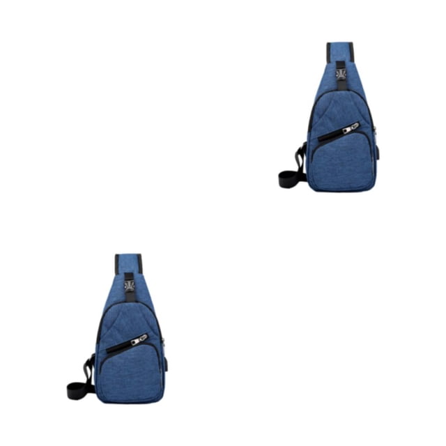 Qarigey Riñonera impermeable de tela para hombre, bandolera multifuncional y resistente al desgarro, riñonera azul Azul 2Conjunto