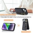 thumbnail image 3 of for iPhone 13 Case with Card Holder for Women, for iPhone 13 Phone Case Wallet with Credit Card with Ring Kickstand Zipper Shockproof Slim Stand Case for iPhone13 - Black Leopard, 3 of 13