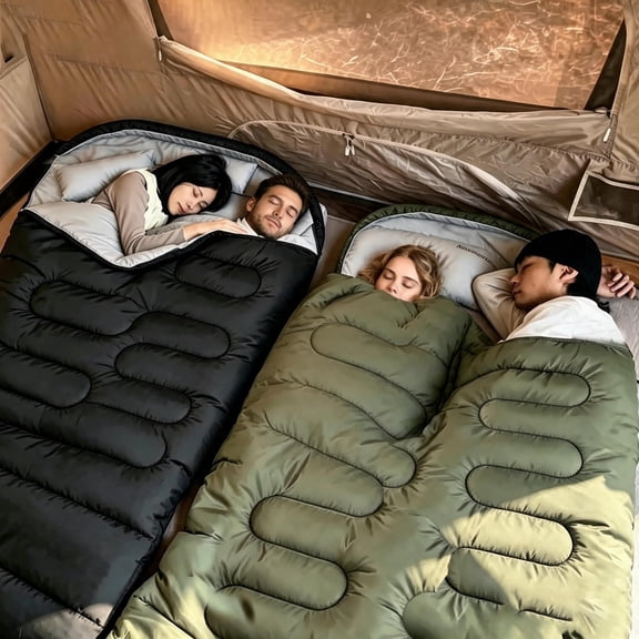 59.06 X 86.61In Double Sleeping Bag for Adults Men with Two Pillow, Two Person Sleeping Bag for All Season Camping Hiking Backpacking 2 Person Sleeping Bags for Cold Weather And Warm