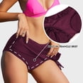 thumbnail image 4 of Attraco High Waisted Swim Skirt For Women Split Sporty Drawstring Skirted Swim Bottom with Built-in Panty, 4 of 8