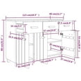 thumbnail image 5 of vidaXL Sideboard Bar Buffet Console Cabinet with Drawers HAMAR Solid Wood Pine, 5 of 30