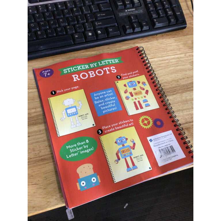 Brain Games - Sticker by Letter: Robots (Sticker Puzzles - Kids Activity  Book) -- Publications International Ltd 