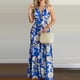 thumbnail image 1 of ICHUANYI Clearance Fashion Women Summer Casual Print V-Neck Camis Sleeveless Vest Long Dress(Blue, XL) ICHUANYI WER2023080703062, 1 of 4