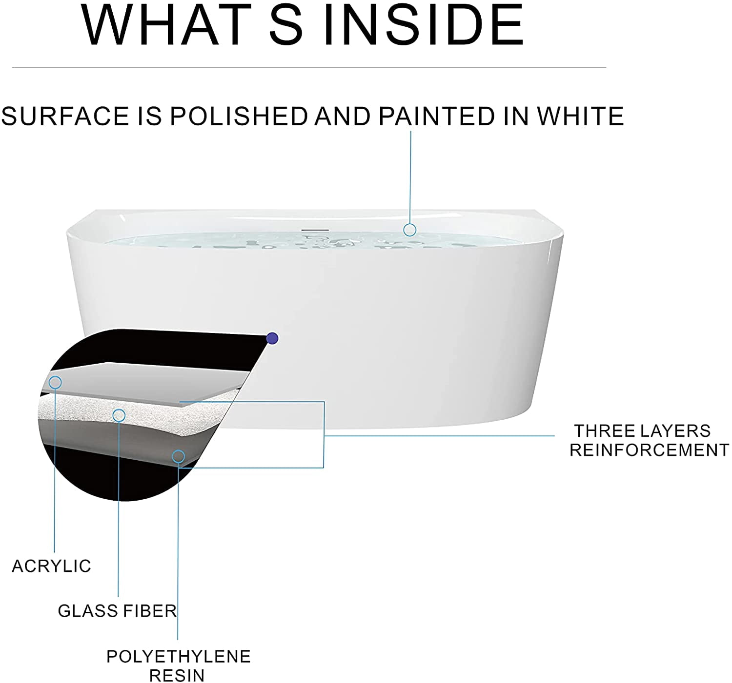 HEATGENE Bathtub Faucet Freestanding Tub Filler Single Handle Floor Mounted Faucets with Handheld Shower - Mirror Polish