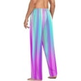 thumbnail image 6 of HPINK-T Gradient Purple Blue Mens Sleep Pajama Pants Set Bottoms Merry Christmas Fleece Lounge Sleepwear PJs, 6 of 13