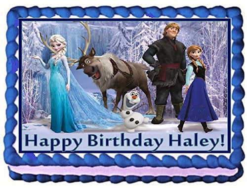 Frozen group photo room for Personalized Edible Cake Topper Image -- 1/4 Sheet