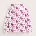 thumbnail image 4 of Bnwani Hoodies for Girls Long Sleeve Pockets Short Sweatshirt Valentine'S Day Hearts Graphic Printed Tops Pullover, 4 of 5
