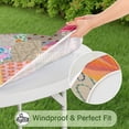 thumbnail image 5 of Pioneer Flower Floral Print Pattern Round Fitted Tablecloth with Elastic Edge,Dining Table Cover Waterproof,Outdoor Round Tablecloth for Camping,Dining,Indoor and Outdoor, 5 of 7