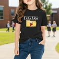 thumbnail image 4 of Girls Black T-Shirt Kids Cotton Graphic Tee F is for Folder Educational Alphabet Shirt Short Sleeve Crew Neck,Size 5 T, 4 of 9