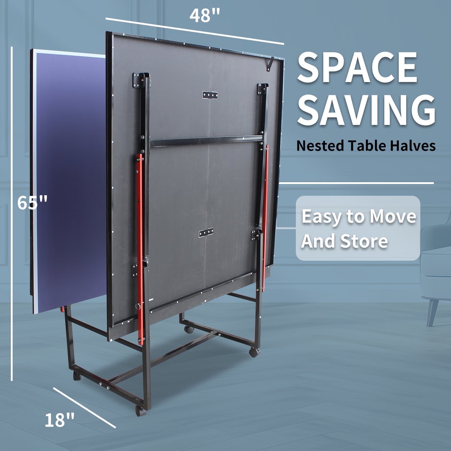 Holaki 8ft Foldable with Net 2 Table Tennis