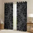thumbnail image 2 of jejeloiu Ancient Damask Jacquard Blackout Curtains Set of 2 (52x84 Each),Vintage Victorian Baroque Window Curtains,Wild Black Bird Curtains and Drapes For Kids,Microfiber Bedroom Decor, 2 of 6