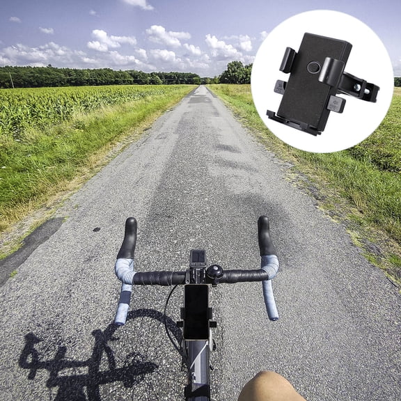 KAKOWELY Bike Handlebar Phone Mount Holder Aluminum Alloy Anti-Skid Design for Secure Fit Black