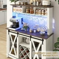 thumbnail image 6 of ANPOO 47"W Farmhouse Coffee Bar Cabinet Wine Rack and Storage, Tall Wine Bar Cabinet with 3 Tier Storage Hutch, Buffet Cabinet with LED Light and Glass Racks for Kitchen Dining Room, 6 of 7