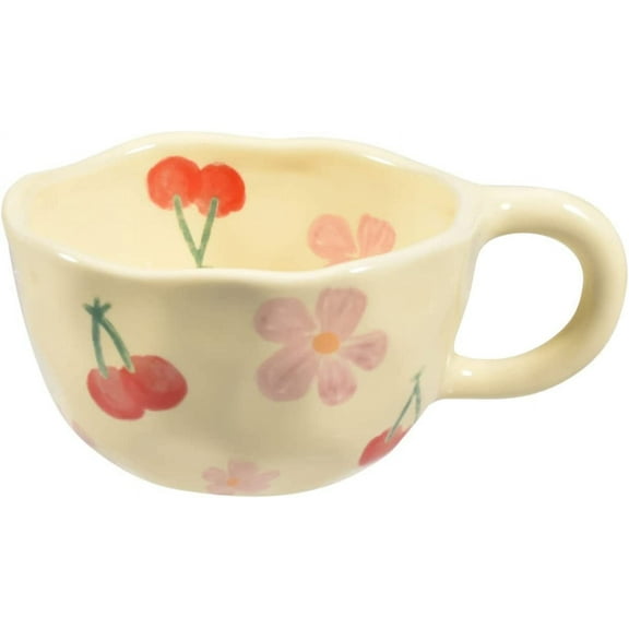 Ceramic Coffee Mug, 8.5 oz, Pink Cherry