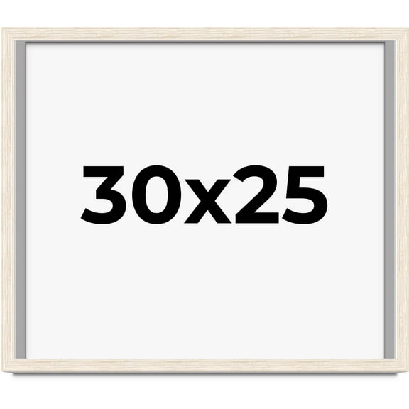 30x25 Shadow Box Frame White | 1.125 Inches Deep Real Wood Rustic Shadowbox Display Frame | UV