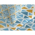 thumbnail image 4 of Ambesonne Yellow and Blue Quilted Bedspread Set 3 Pcs, Triangle Motif, King Size, Aqua Teal Marigold, 4 of 5