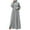 #02-Gray, variant on Women's Cotton Linen Long Maxi Dresses Long Sleeve Crewneck Button Solid Ankle-length Dress Plus Size Loose Casual Long Dress