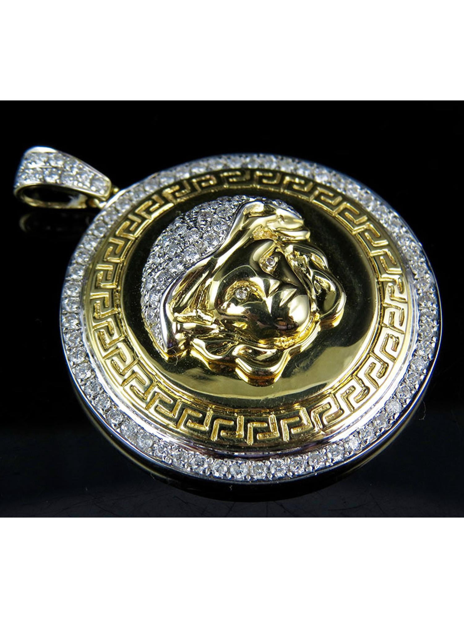 Mens Solid 10k Yellow Gold Medusa 