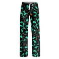 thumbnail image 5 of Garbnen Pajama Pants Halloween Pumpkins Print Women’s Lounge Pants Soft Cute Elastic Waist Fall Winter Wide Leg Sleep Pants for Women Blue XXL, 5 of 7