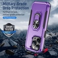 thumbnail image 4 of for iPhone 15 Pro Max Case for 15 Pro Max Cover，[Military-Grade Drop Protection] 15 Pro Max Case with Ring,15 Pro Max Shockproof Phone Case - Purple+Black, 4 of 12