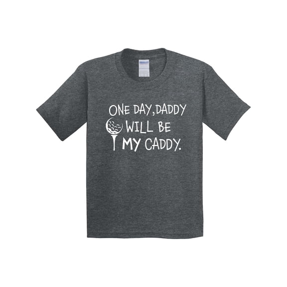 Inktastic One Day, Daddy Will Be My Caddy Kids Golfing Youth T-Shirt