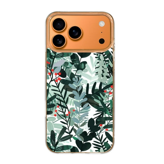 Case For Apple iPhone Air / 17 Pro / 17 Pro Max Series Case, Slim Thin Transparent Flexible Clear TPU Shockproof Phone Case For iPhone 17 Series, Christmas Plants