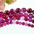 thumbnail image 3 of HOOUN Natural Agate Gemstone Round Beads 15.5'' 6mm 8mm 10mm 12mm Pink with Stripe-8 mm, 3 of 3