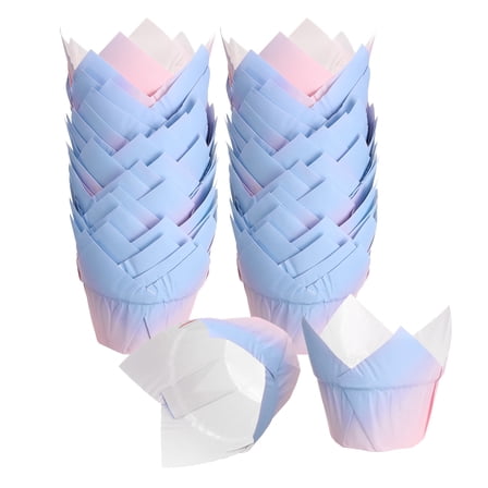 150Pcs Tulip Baking Cups Cupcake Muffins Liners Paper Greaseproof Wrappers for Wedding Birthday, Light Purple