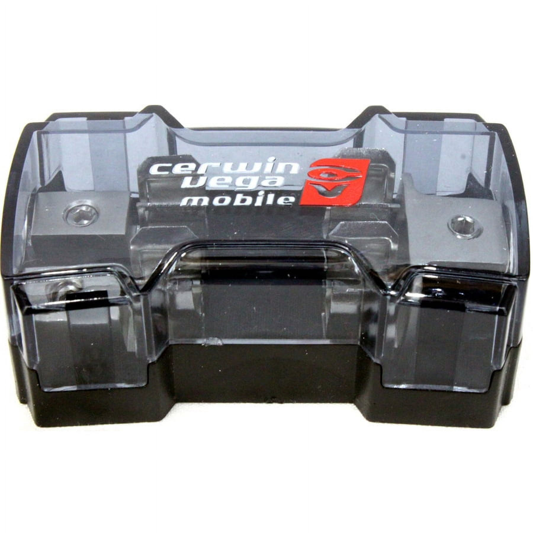 Dual Fuse Mounted AGU Fuse Holder with Cover  1 -1/0 Gauge Input  2- 4/8 Gauge Outputs - CAGU300
