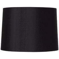 Springcrest Black Medium Hardback Drum Lamp Shade 13" Top x 14" Bottom x 10.25" Slant x 10" High (Spider) Replacement with Harp and Finial