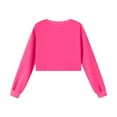 thumbnail image 6 of Hinvhai Girls Crop Tops Kids Long Sleeve Pullover Sweatshirts Girls Cropped Crewneck Sweatshirt Hot Pink 9 Years, 6 of 6