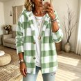 thumbnail image 5 of Admvng Women's Checkered Jacket Hooded Long Sleeve Casual Warm Outerwear, 5 of 9