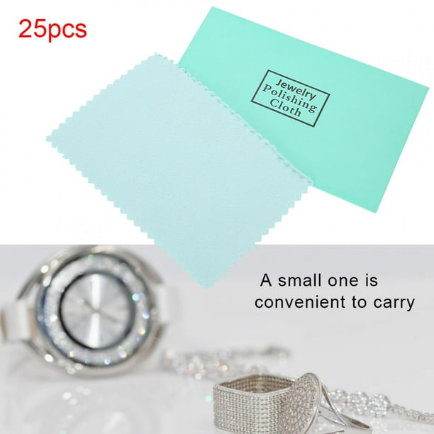 25PCS Silver Polishing Cloth Cleaner Jewelry Cleaning Cloth Anti-Tarnish  Tool 10*6.5cm Silver Gold Jewelry Clean Polishing Tools