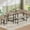 Gray, variant on Aukfa 63" Extendable Dining Table Set for 4-8, 3-Piece Kitchen Table Set with 2 Benches & 2 Stools, Space Saving Wood Table & Metal Frame,Gray