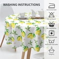 thumbnail image 5 of Lemon Tablecloth Round Tablecloth 60 Inch,Summer Floral Table Cloth Waterproof Wipeable Table Cover for Indoor Outdoor Dining Table Picnic Holiday Party Decoration, 5 of 6