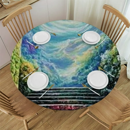 

SHERONV Round Tablecloth Stain-Resistant Washable for Indoor Outdoor 46 -50