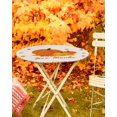 thumbnail image 5 of Round Tablecloth with Elastic Give Thanks Pumpkin Maple Leaves Border Waterproof Stain-proof Table Cover Wipeable Fitted Table Cloths for 45"-54" Round Tables Dining Kitchen, 5 of 6
