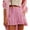 Pink, variant on Women Summer Casual Striped Shorts, Elastic High Waist Straight Wide Leg Shorts with Pocket Streetwear Daily