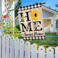 thumbnail image 3 of diyeu Summer Sunflower House Flag Burlap Vertical Double Sided 28 x 40 Inch Home Sweet Home Spring Floral Flower Large House Flag Buffalo Check Plaid Home Front Yard Patio Outside Outdoor Decor, 3 of 5