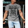 thumbnail image 3 of Gymish Strength Is Earned Not Given Workout T-Shirt – Motivational Lifting Gym Shirt for Men, Athletic Fitness Tee, Funny Gym Apparel, 3 of 5