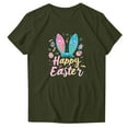 thumbnail image 3 of VBTAPA Happy Easter Shirts for Women Cute Bunny Eggs Graphic Tees Summer Casual Holiday Short Sleeve Crewneck Tee Tops Khaki XL, 3 of 4