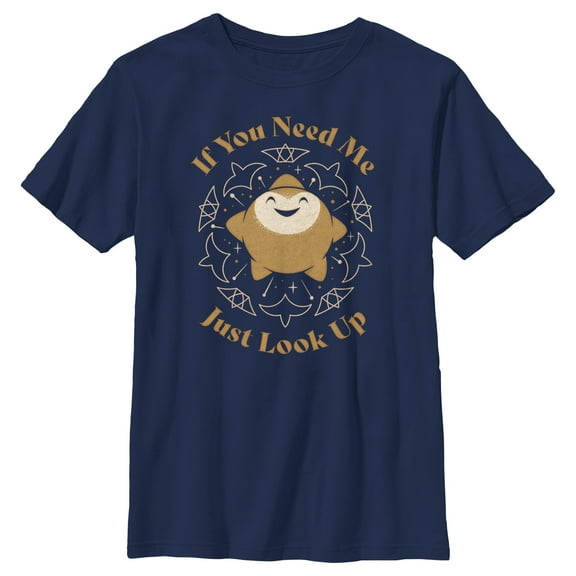Boy's Disney Wish Star If You Need Me Just Look Up T-Shirt - Navy Blue - Small