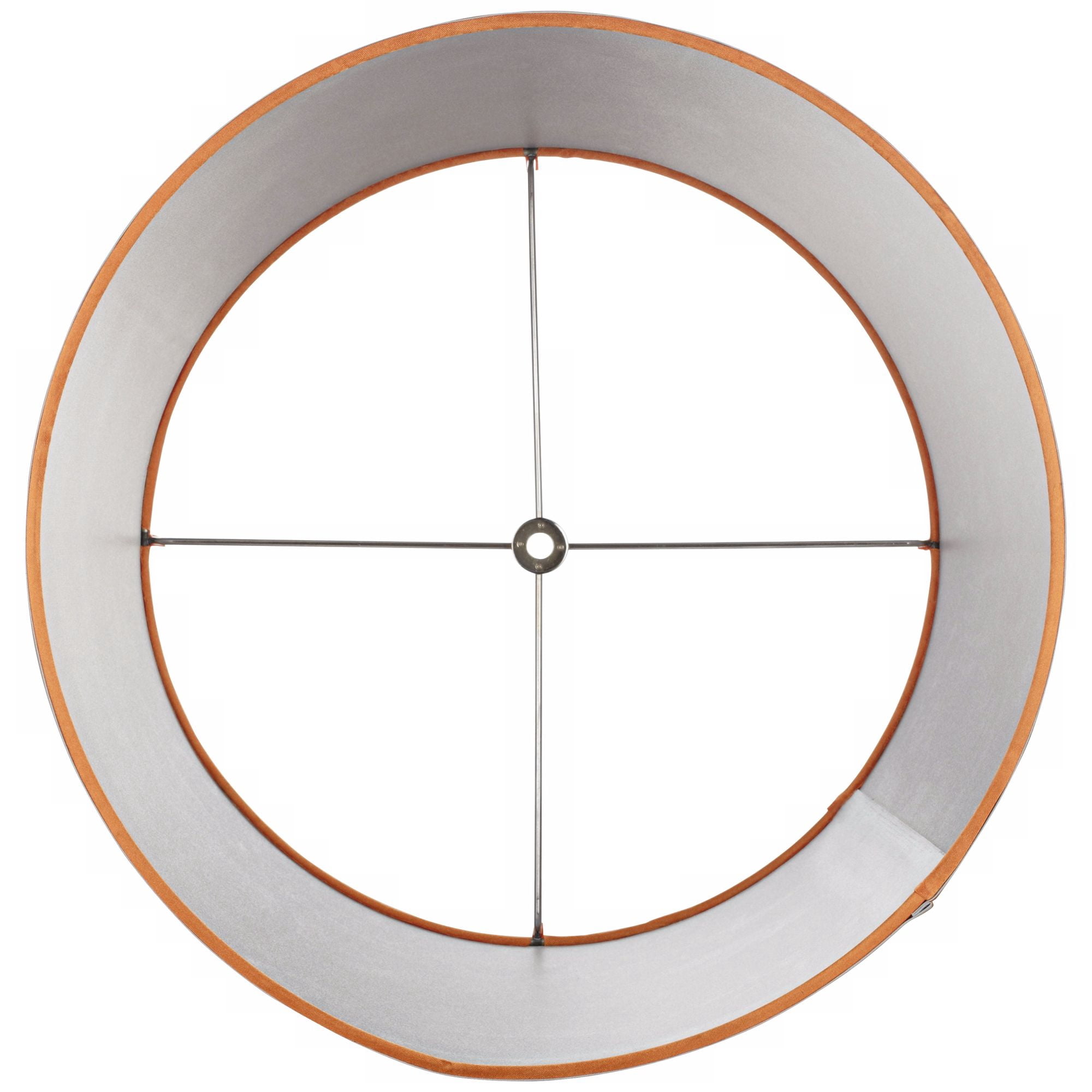 Springcrest Sydnee Satin Orange Medium Drum Lamp Shade 14" Top x 16" Bottom x 11" Slant x 11" High (Spider) Replacement with Harp and Finial