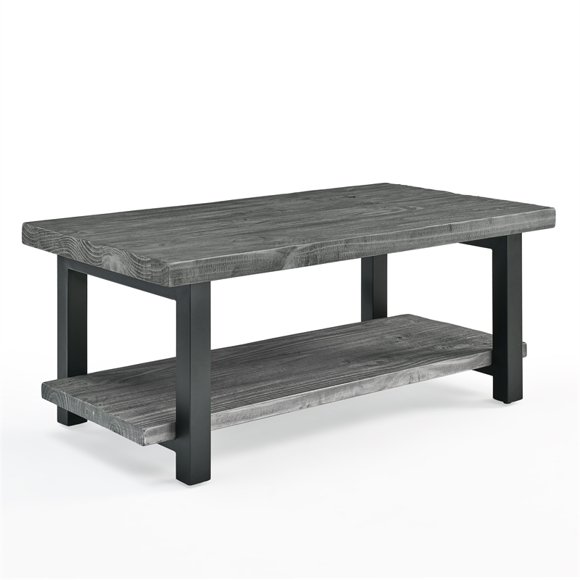 Alaterre Furniture Pomona Table Basse en Métal et Bois de 42 Pouces Gris Ardoise